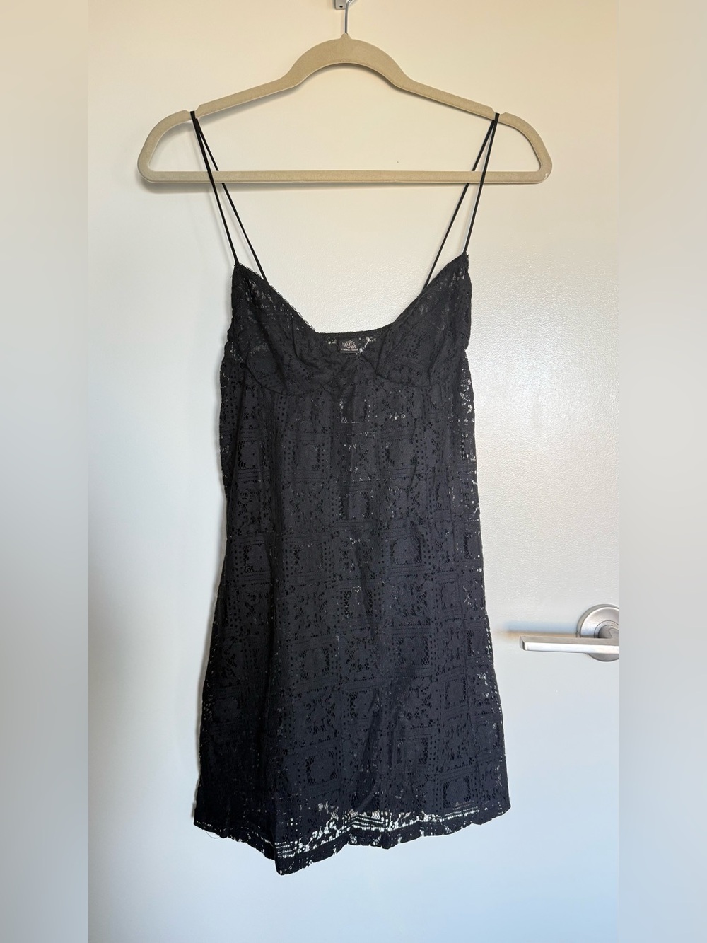 NWOT Only Hearts Black Sheer Lace Slip Dress (sz L)
